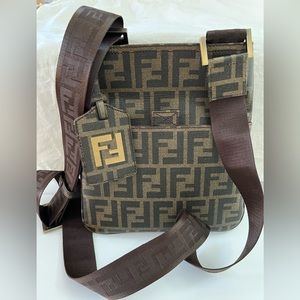 Fendi zucca crossbody bag with Fendi tag